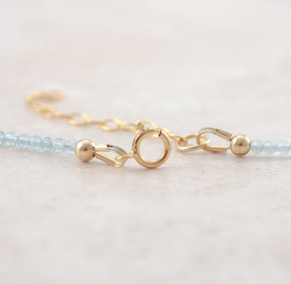 Dainty Aquamarine Gemstone Necklace (AAA Grade)