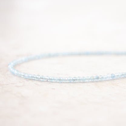 Dainty Aquamarine Gemstone Necklace (AAA Grade)