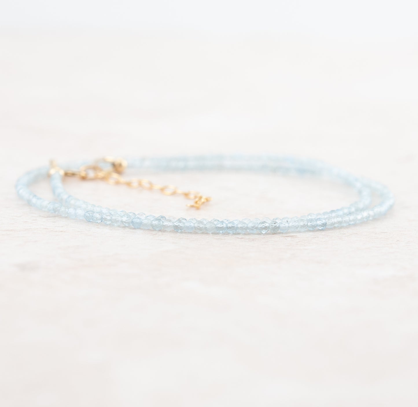 Dainty Aquamarine Gemstone Necklace (AAA Grade)