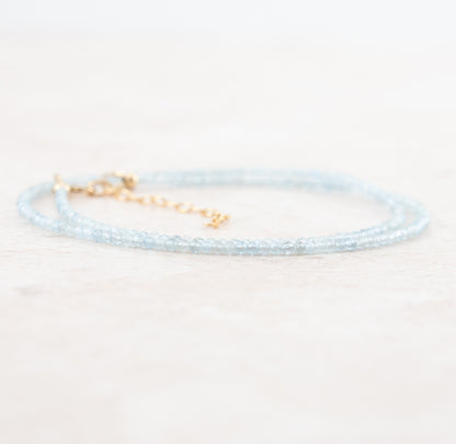 Dainty Aquamarine Gemstone Necklace (AAA Grade)