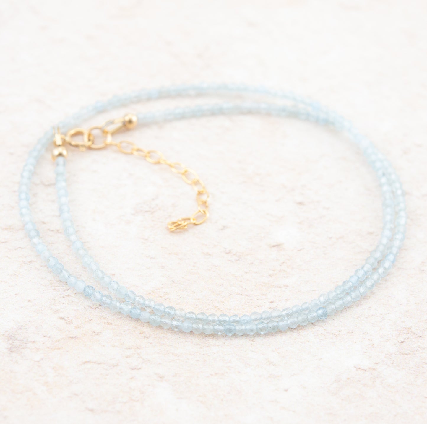 Dainty Aquamarine Gemstone Necklace (AAA Grade)