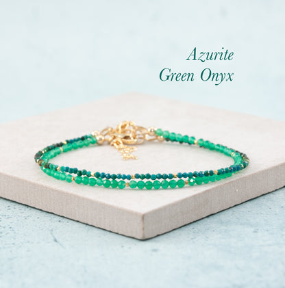 Dainty Azurite Gemstone Bracelet