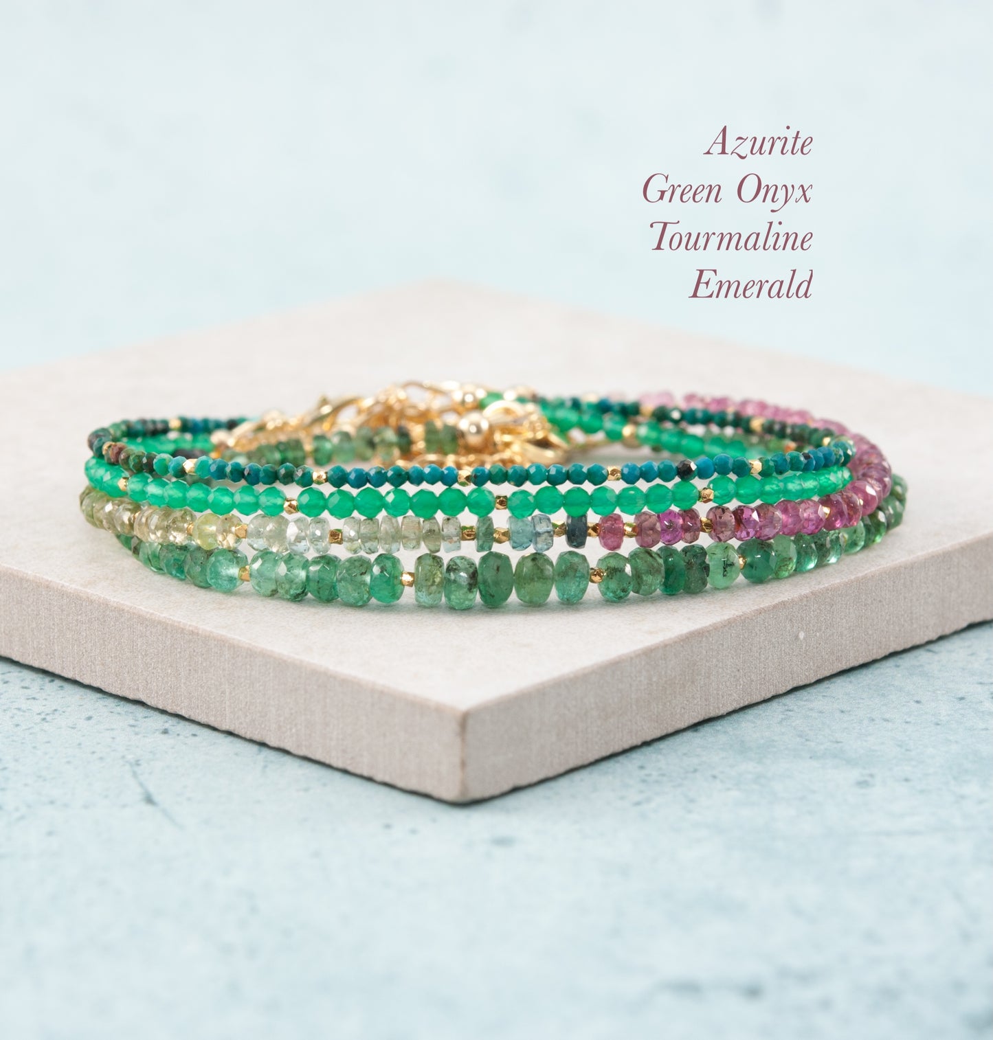 Dainty Azurite Gemstone Bracelet