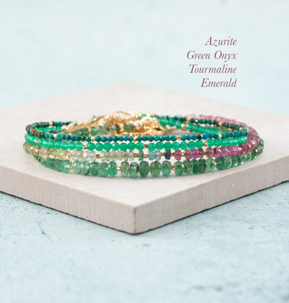 Dainty Azurite Gemstone Bracelet