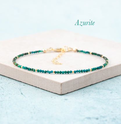 Dainty Azurite Gemstone Bracelet