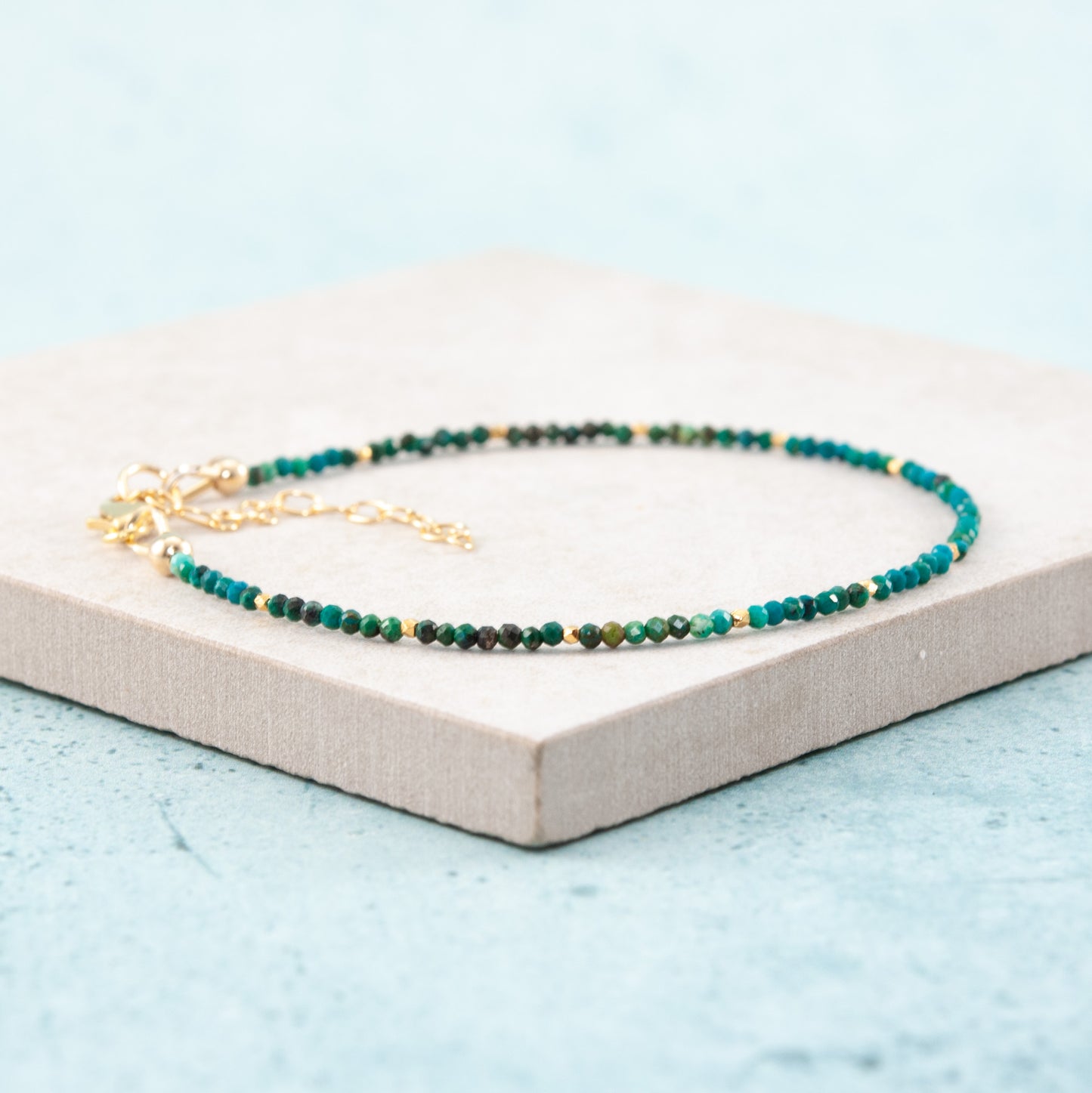Dainty Azurite Gemstone Bracelet