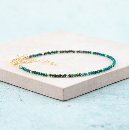 Dainty Azurite Gemstone Bracelet