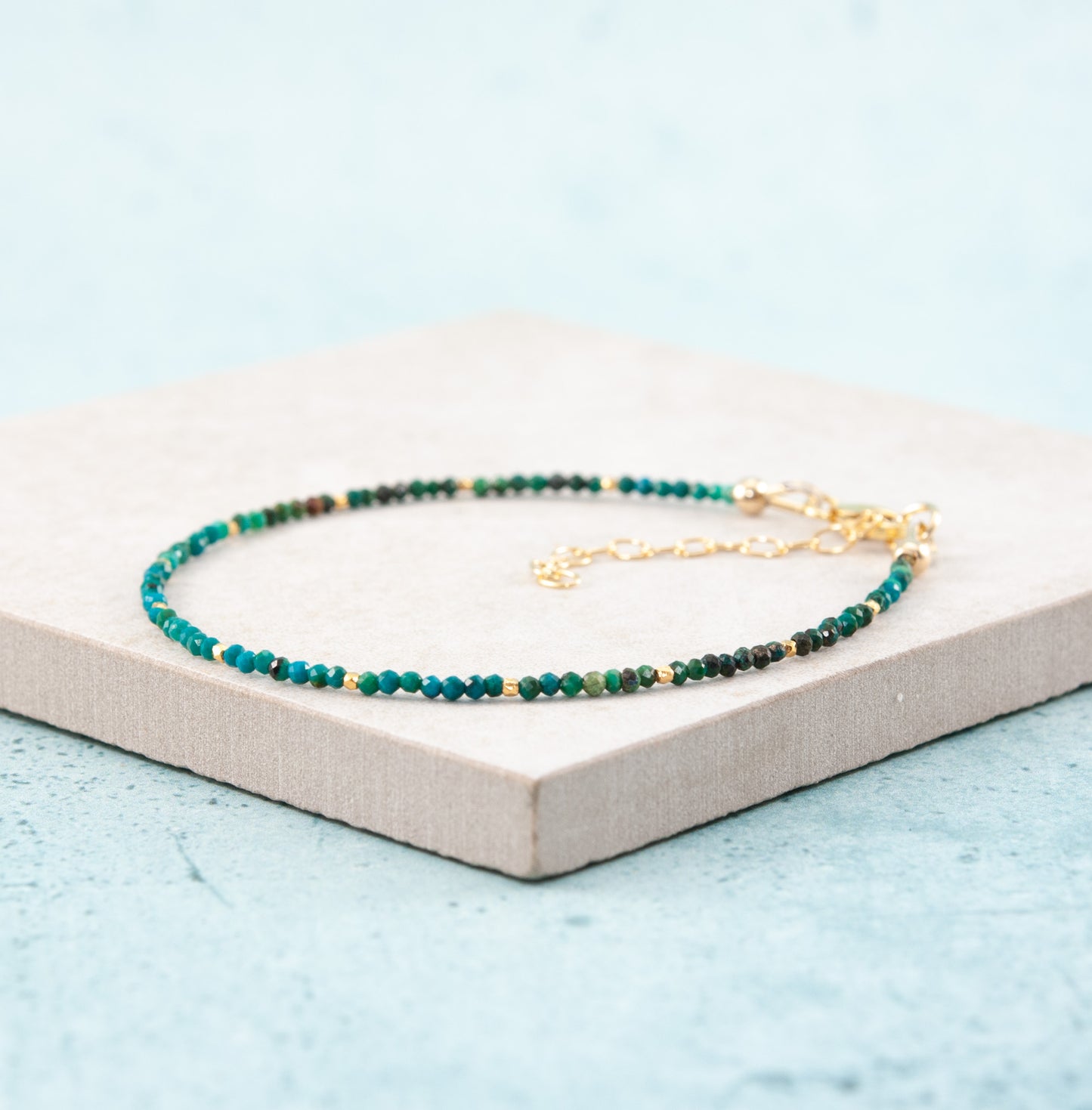 Dainty Azurite Gemstone Bracelet