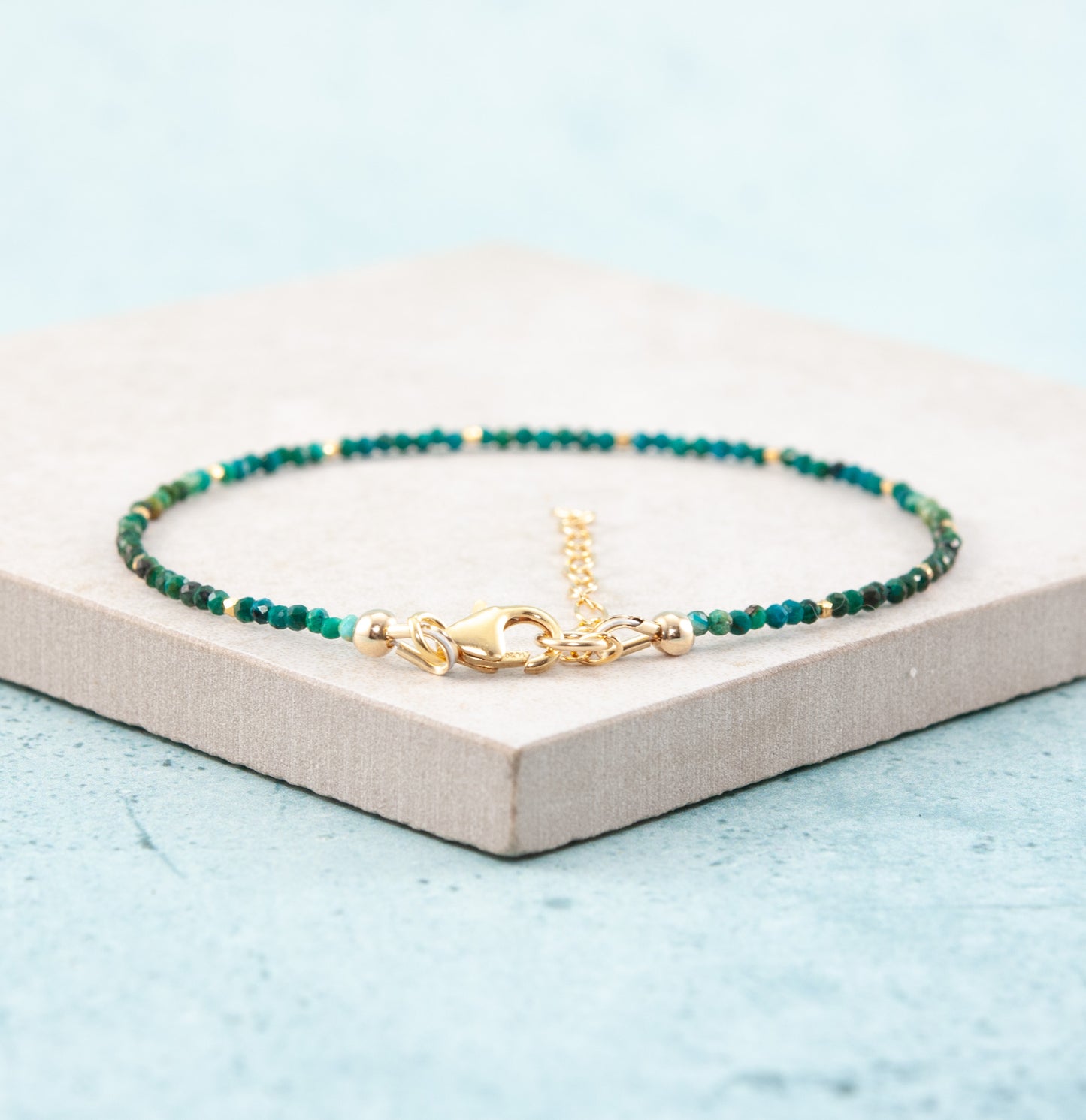Dainty Azurite Gemstone Bracelet