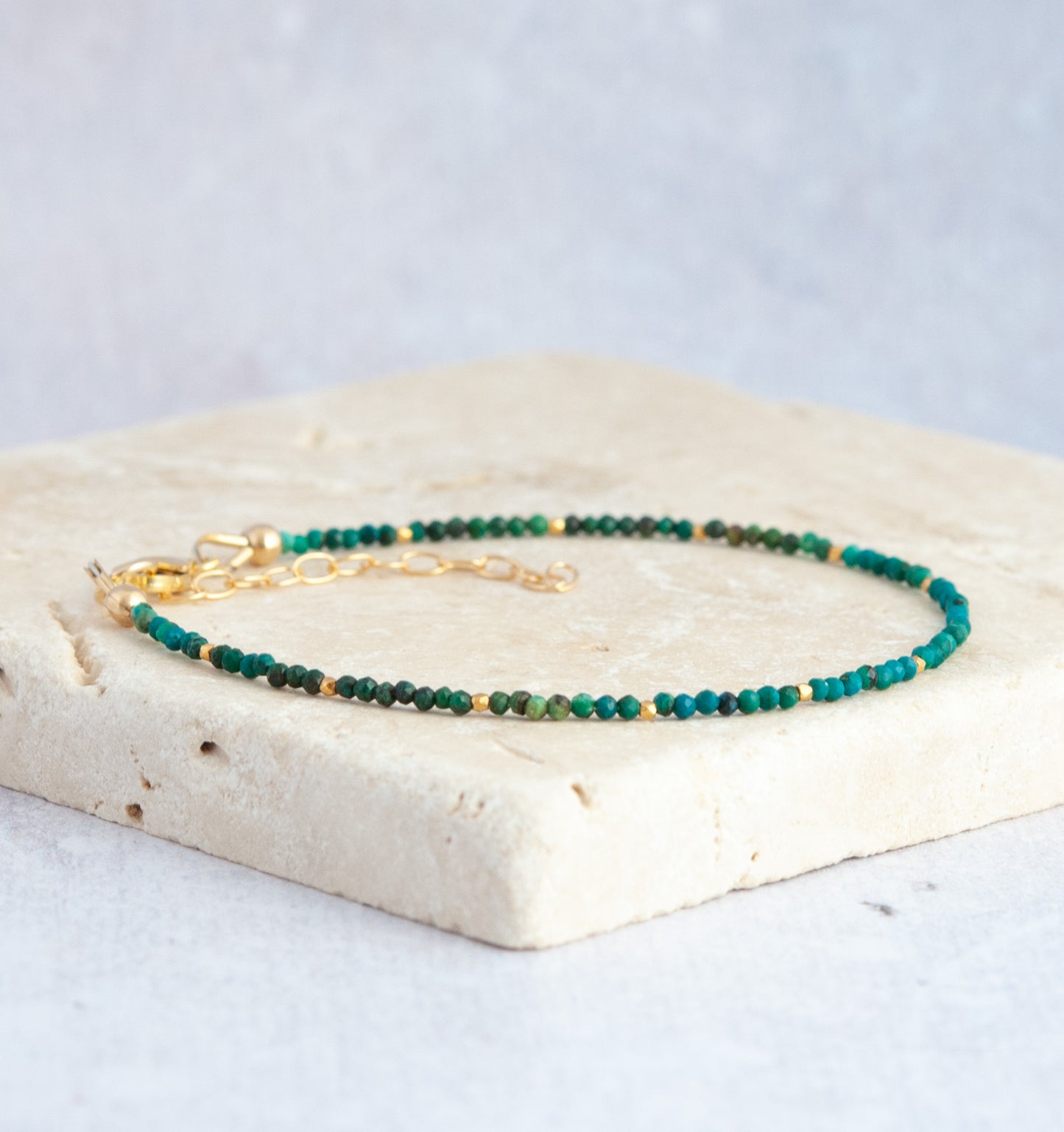 Dainty Azurite Gemstone Bracelet