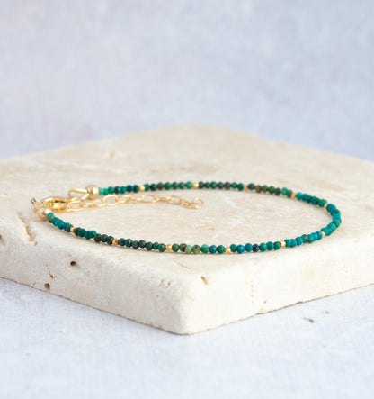 Dainty Azurite Gemstone Bracelet