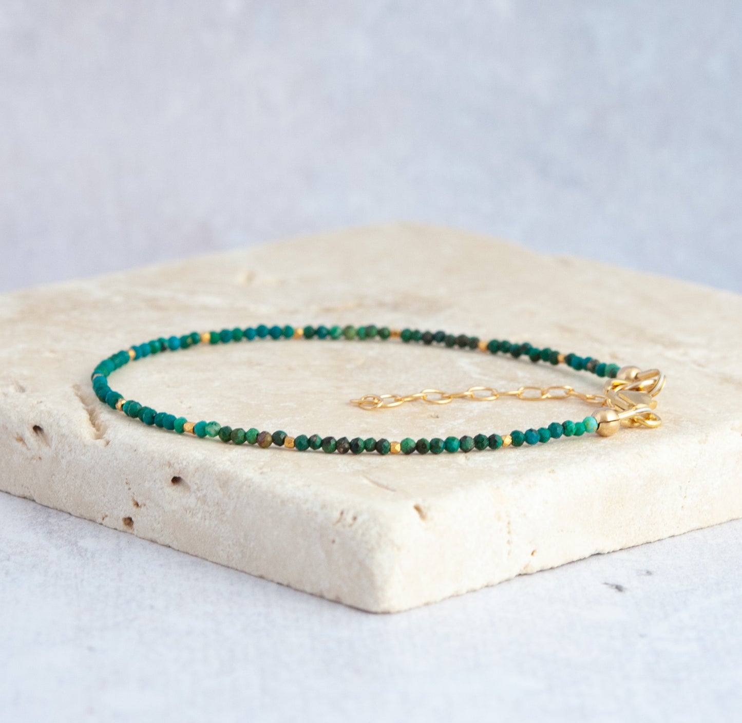 Dainty Azurite Gemstone Bracelet