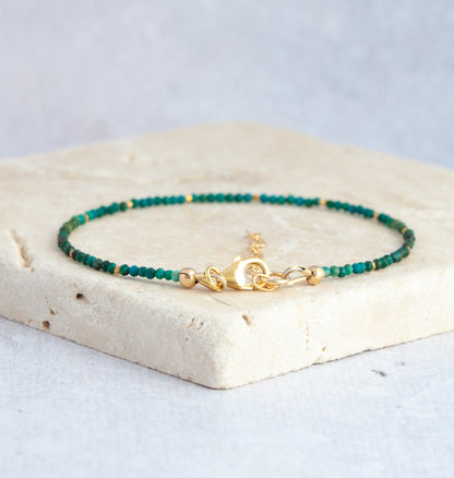 Dainty Azurite Gemstone Bracelet