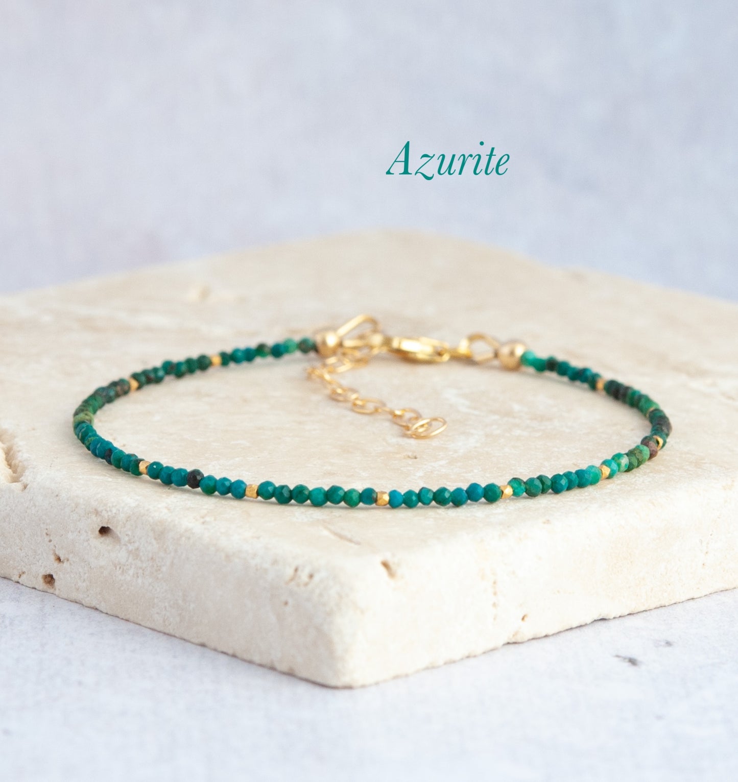 Dainty Azurite Gemstone Bracelet