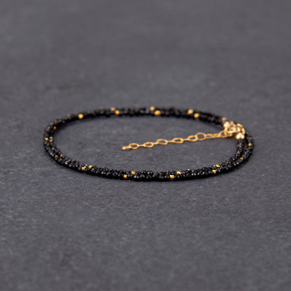 Dainty Black Spinel Gemstone Necklace