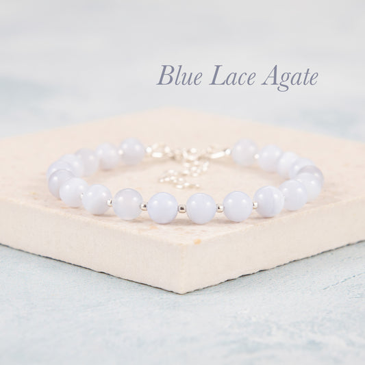 Blue Lace Agate Gemstone Bracelet