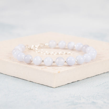 Blue Lace Agate Gemstone Bracelet