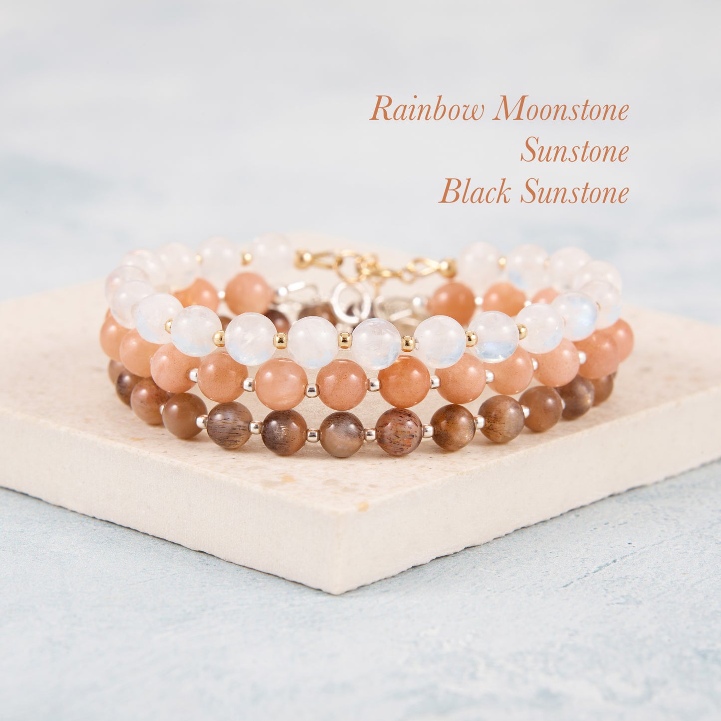 Rainbow Moonstone Gemstone Bracelet