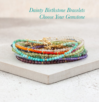 Dainty Birthstone Bracelet - Choose Your Birthstone