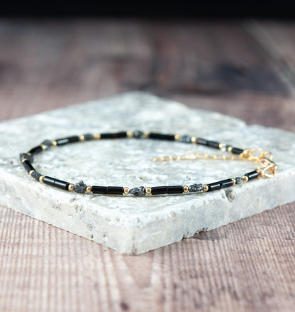 Raw Black Diamond & Onyx Men's Bracelet