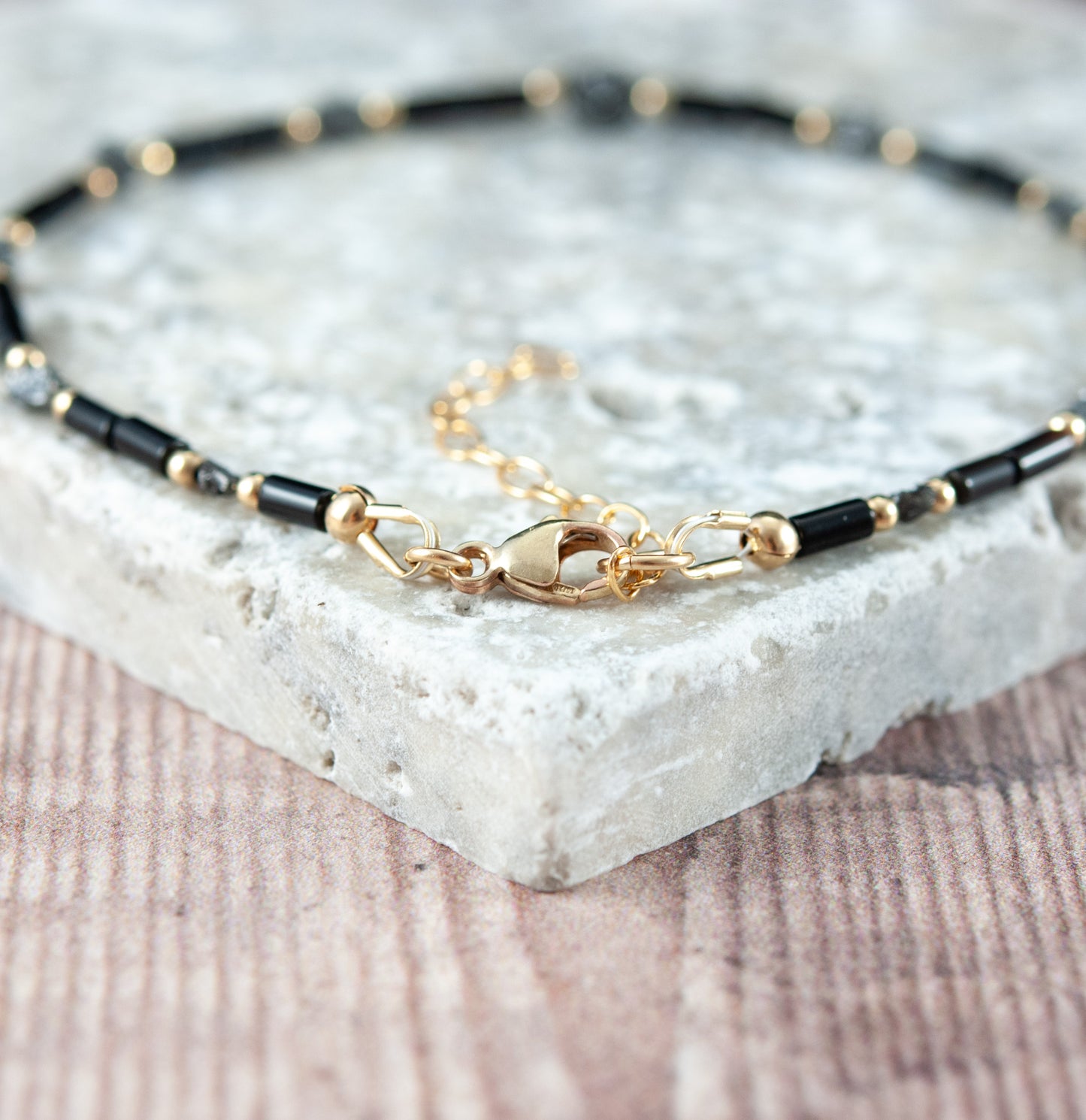 Raw Black Diamond & Onyx Men's Bracelet