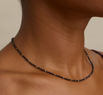 Dainty Black Spinel Gemstone Necklace