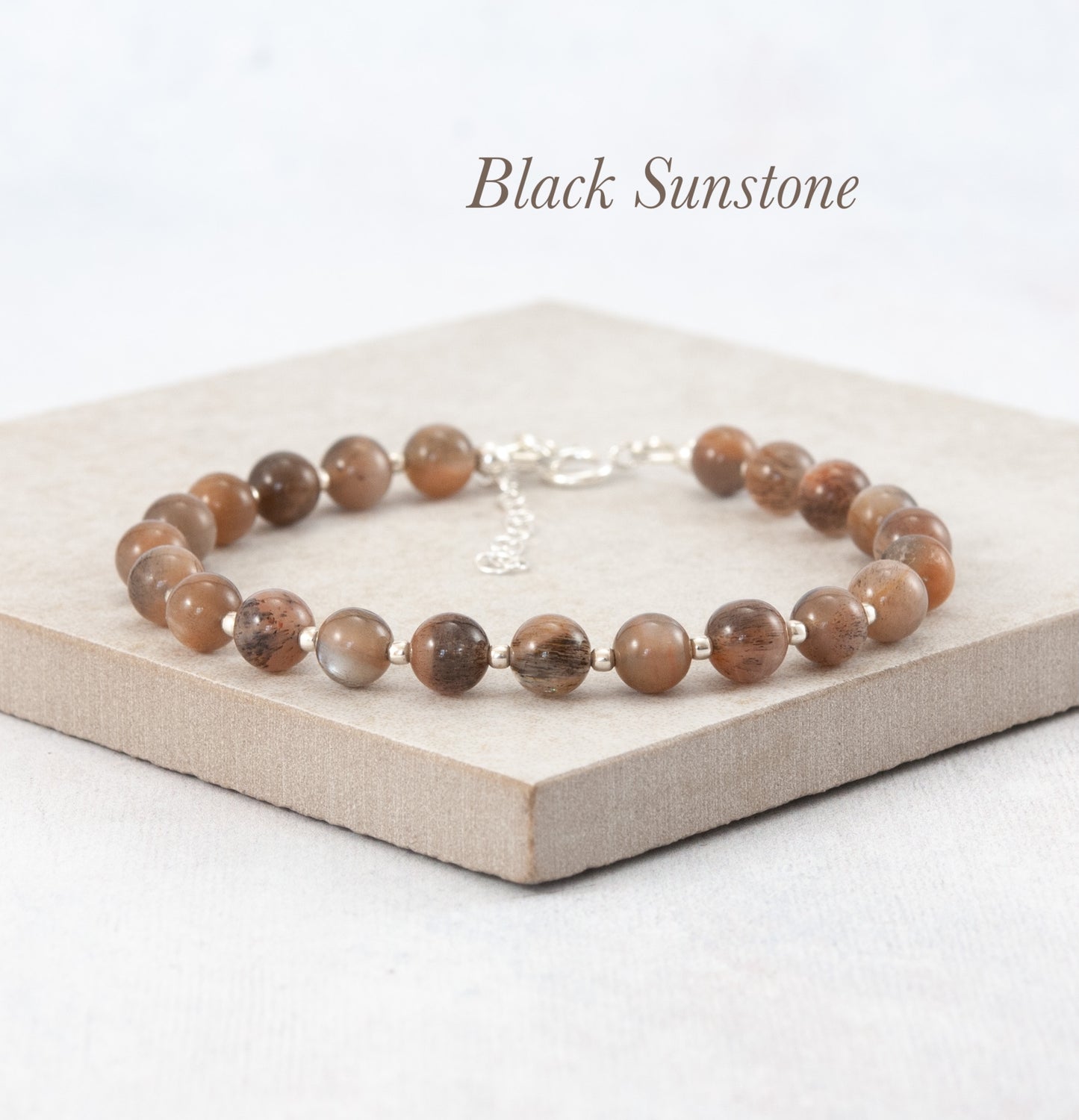 Black Sunstone Gemstone Bracelet