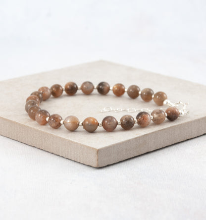 Black Sunstone Gemstone Bracelet