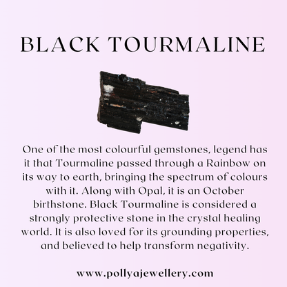 Dainty Black Tourmaline Gemstone Bracelet
