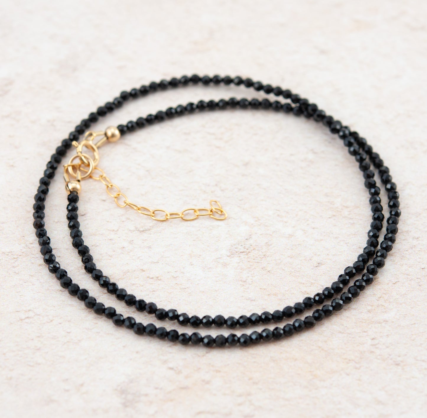Dainty Black Tourmaline Gemstone Necklace