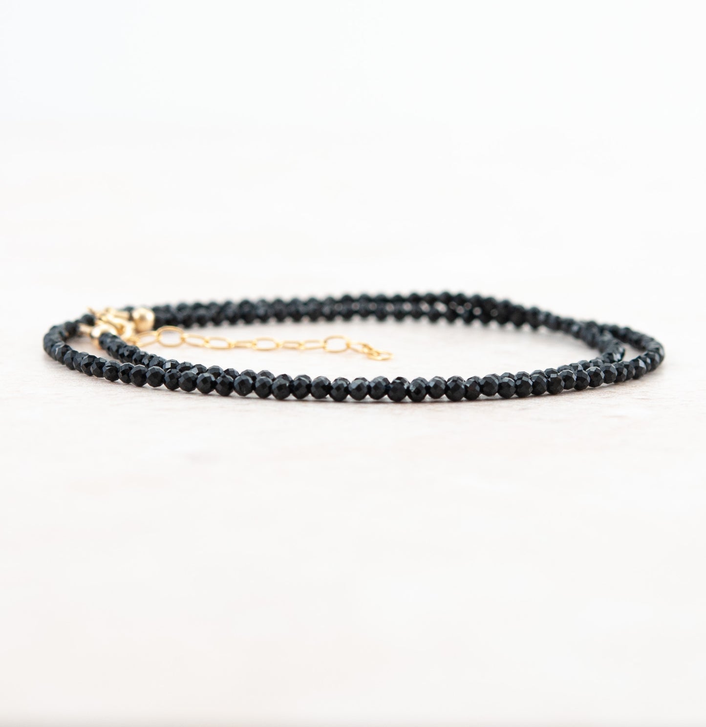 Dainty Black Tourmaline Gemstone Necklace