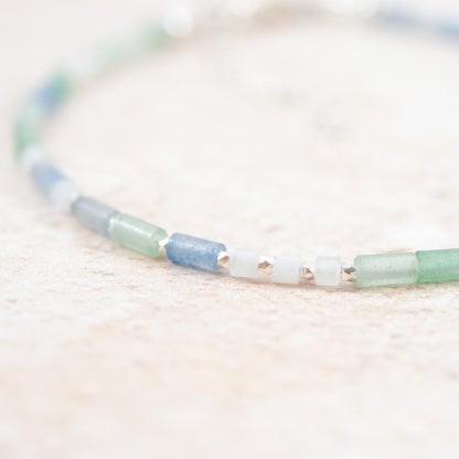 Good Luck Gemstone Bracelet -  Aventurine & White Jade