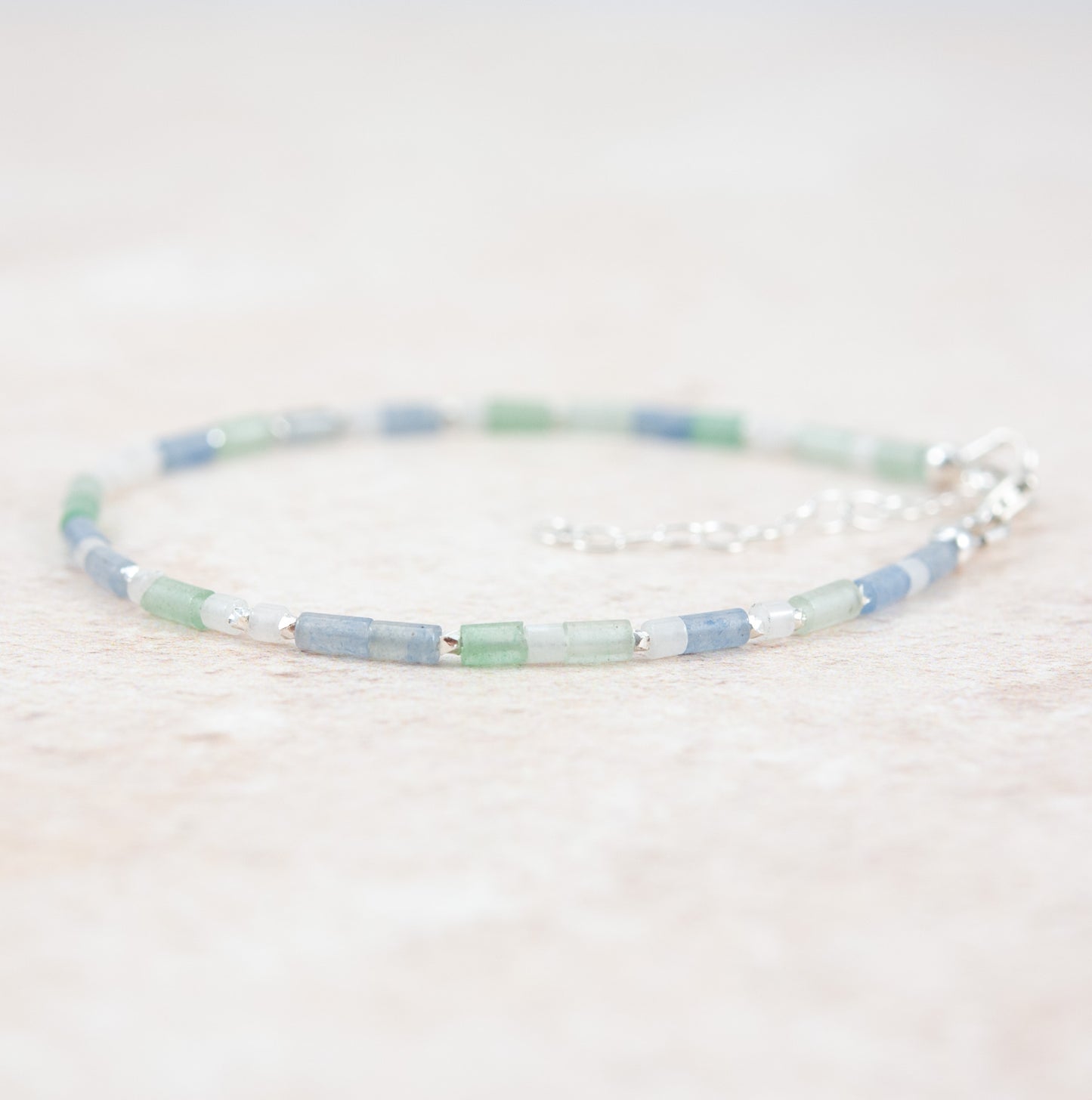 Good Luck Gemstone Bracelet -  Aventurine & White Jade