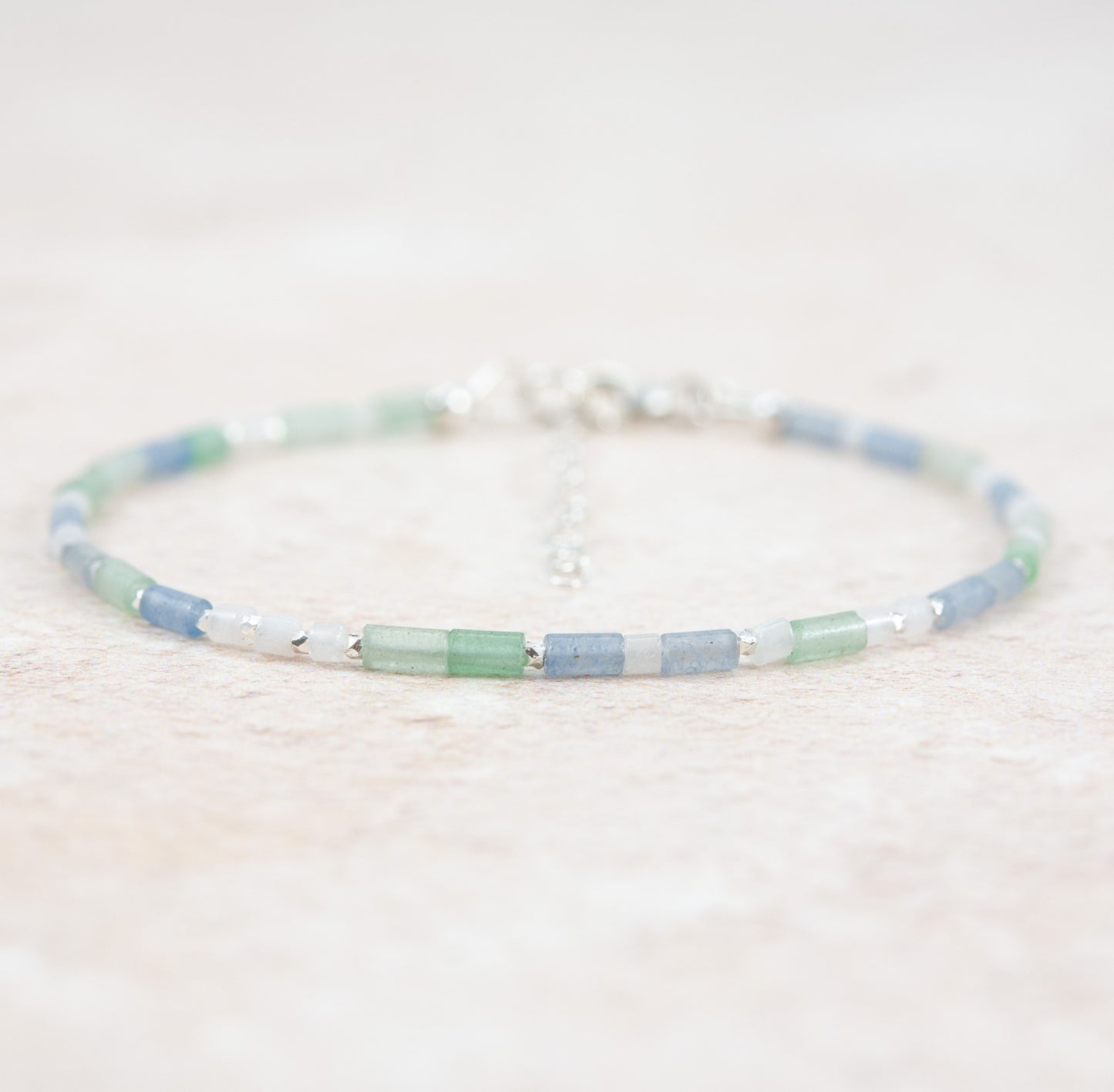 Good Luck Gemstone Bracelet -  Aventurine & White Jade