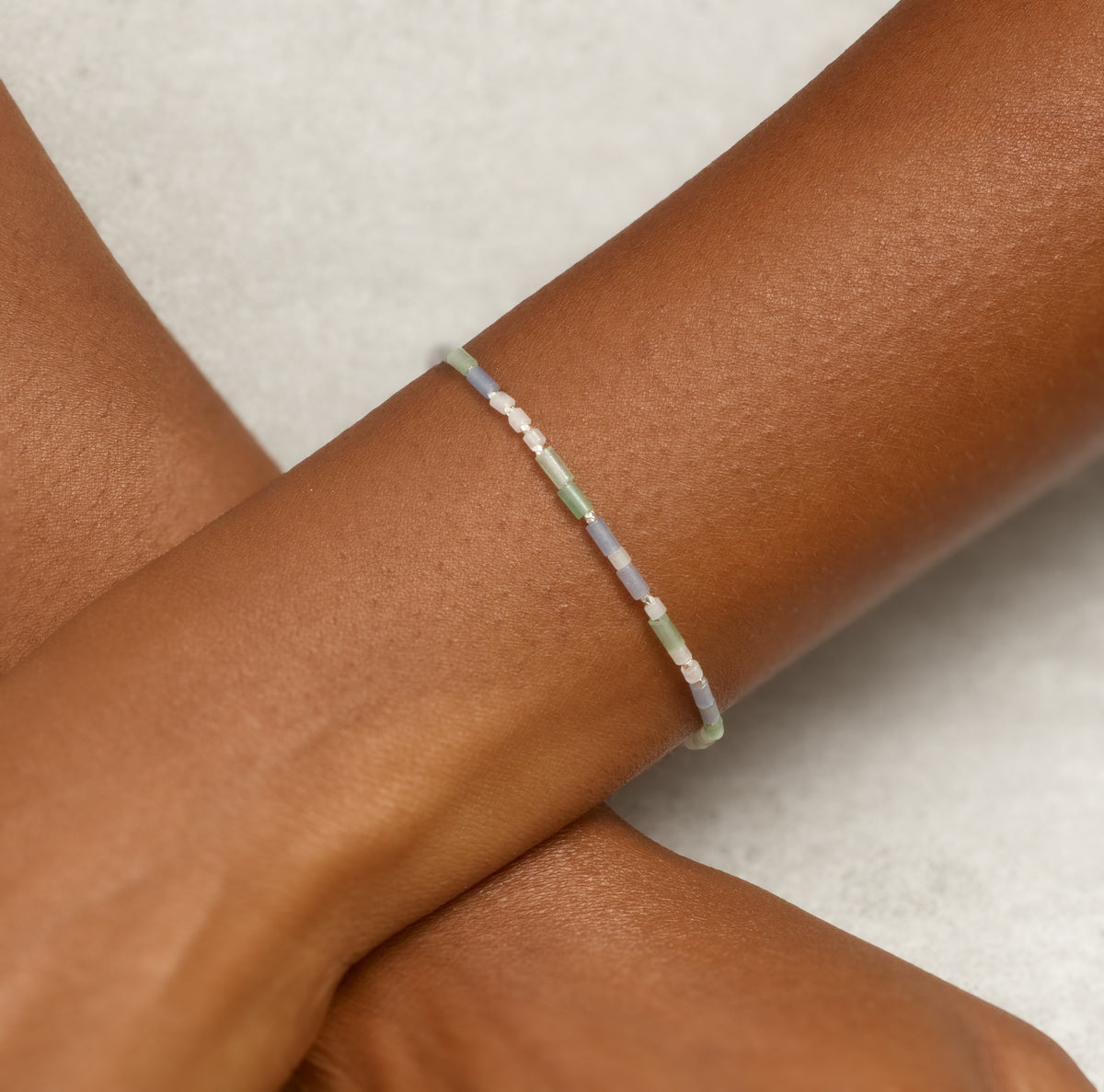 Good Luck Gemstone Bracelet -  Aventurine & White Jade