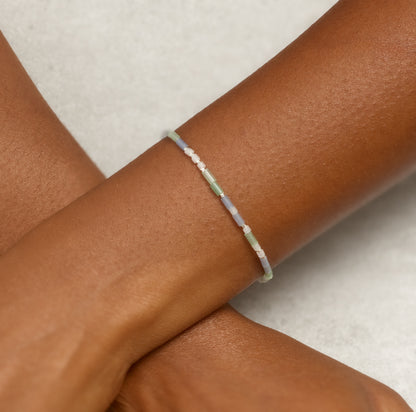 Good Luck Gemstone Bracelet -  Aventurine & White Jade