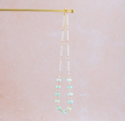 Blue Green Opal Necklace