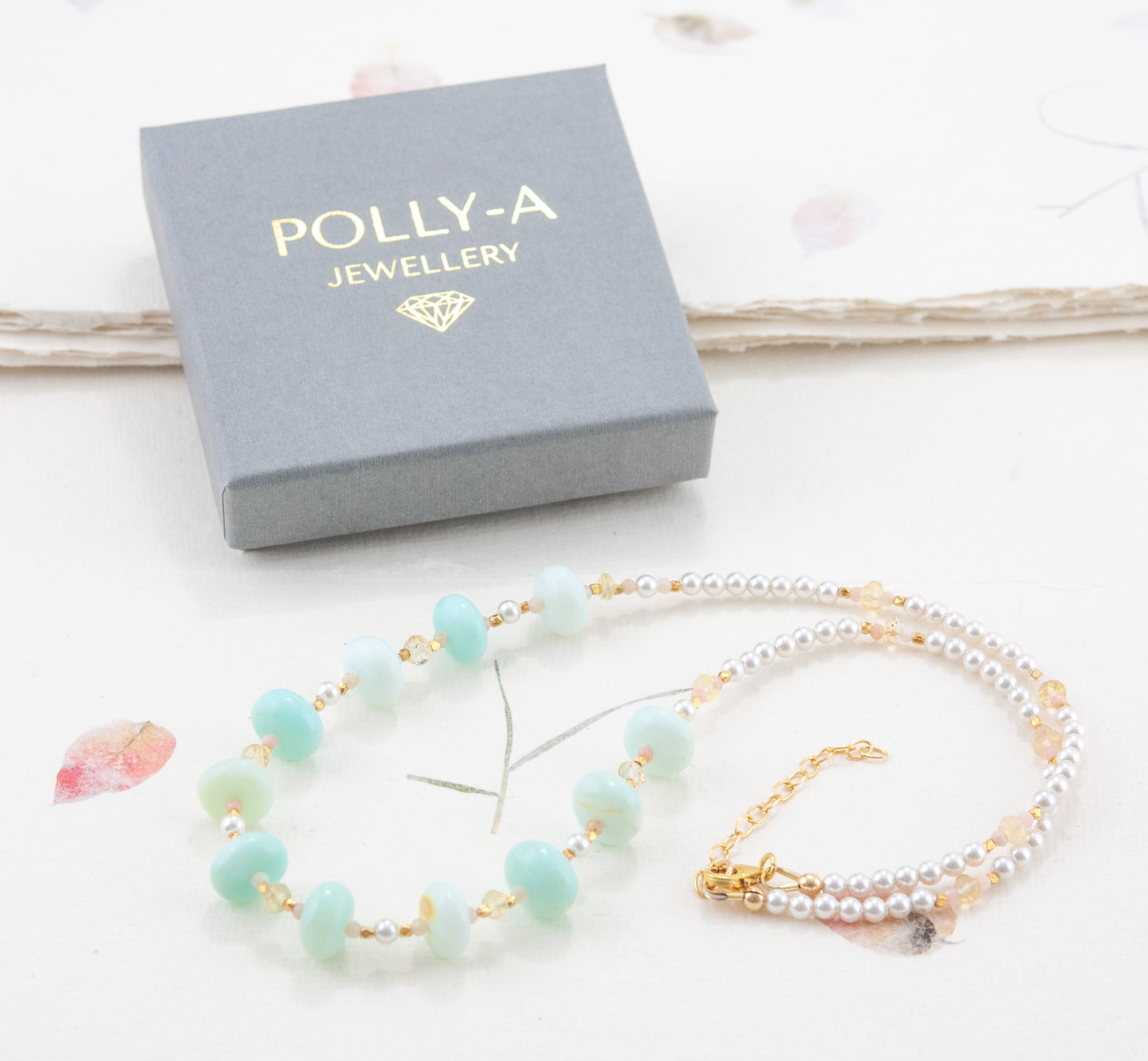 Blue Green Opal Necklace