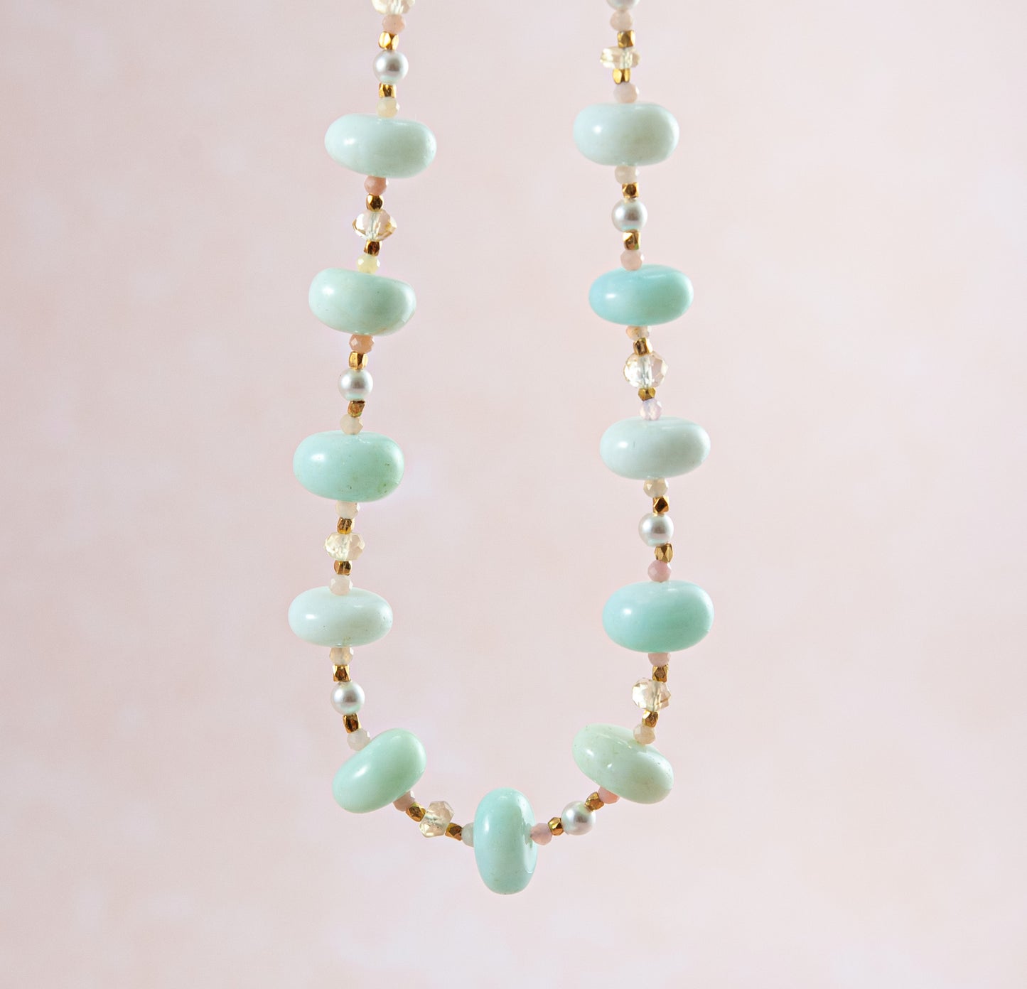 Blue Green Opal Necklace