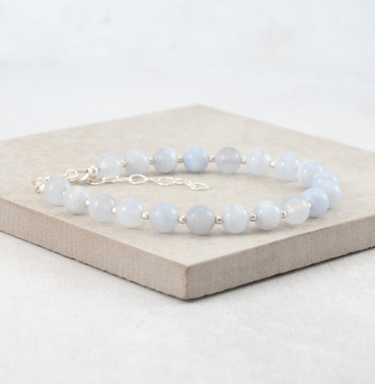 Blue Lace Agate Gemstone Bracelet