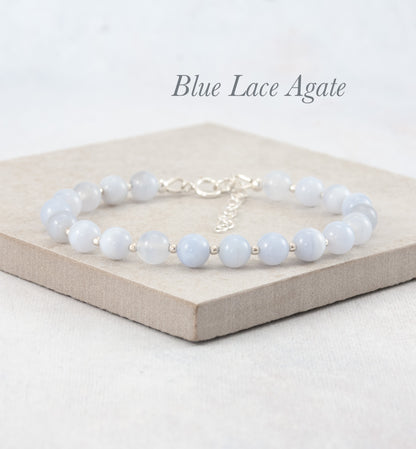 Blue Lace Agate Gemstone Bracelet