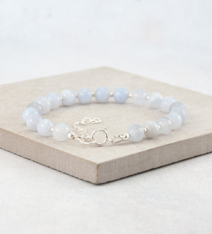 Blue Lace Agate Gemstone Bracelet