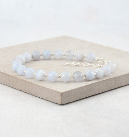Blue Lace Agate Gemstone Bracelet
