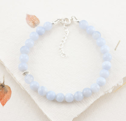 Blue Lace Agate Gemstone Bracelet