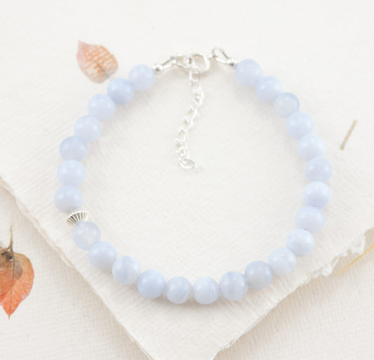 Blue Lace Agate Gemstone Bracelet