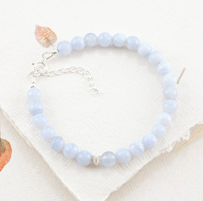 Blue Lace Agate Gemstone Bracelet