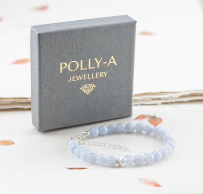 Blue Lace Agate Gemstone Bracelet