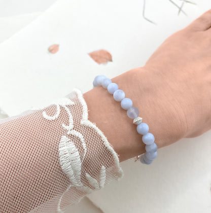 Blue Lace Agate Gemstone Bracelet