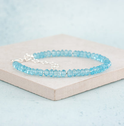 Blue Topaz Gemstone Bracelet