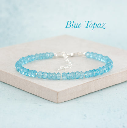 Blue Topaz Gemstone Bracelet